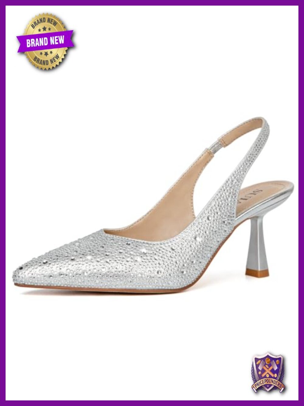 Slingback Wedding Heels Lace Mesh Kitten Heel Pointed Toe Pearl Pumps